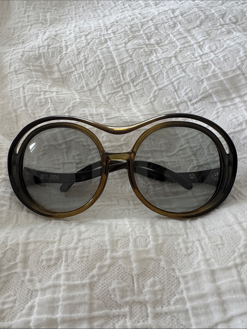 Vintage Miss Dior Oversized Round Sunglasses — Iconic 1970s Collector's Piece
